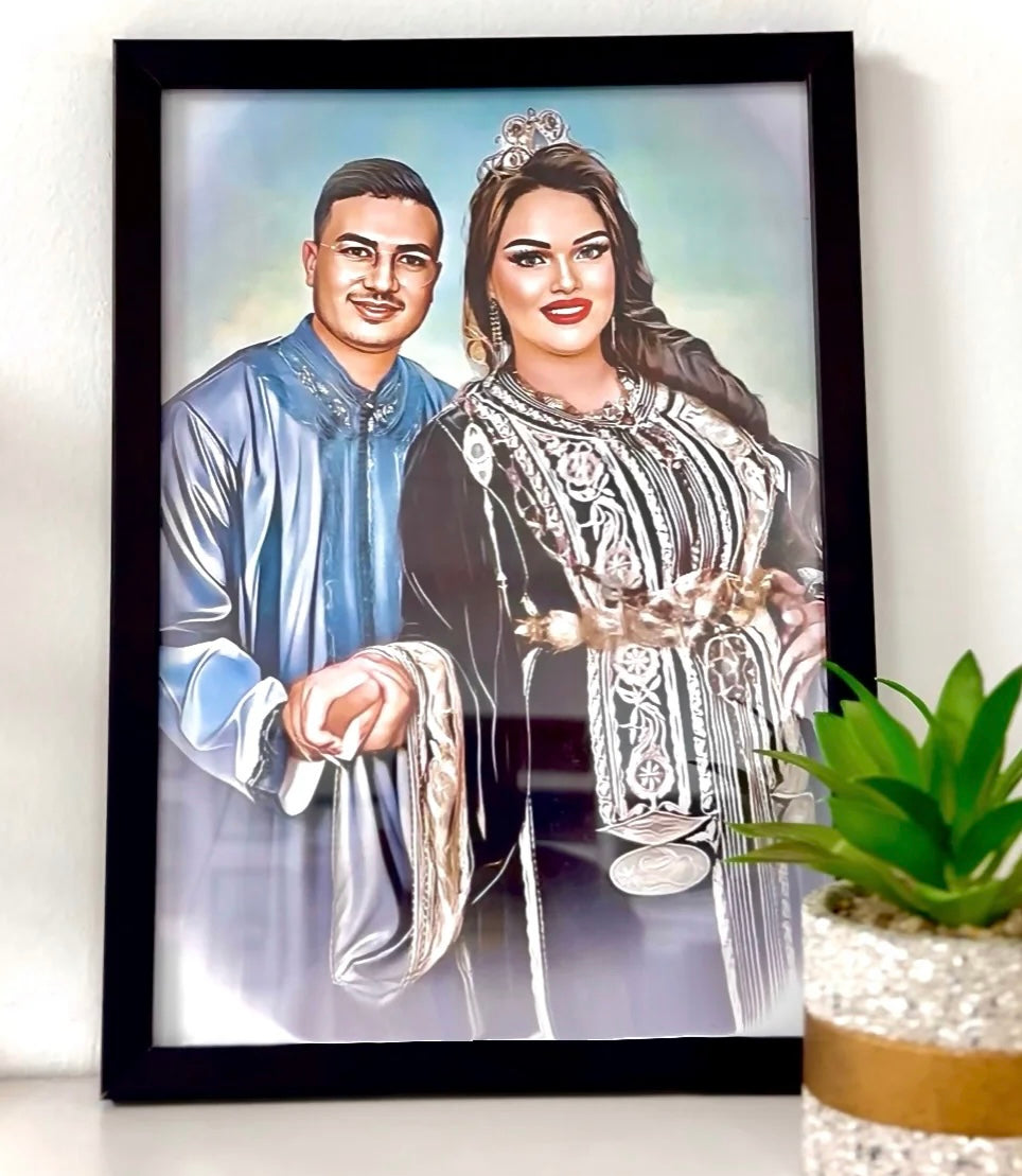 لوحة فنية بورتريه بالألوان