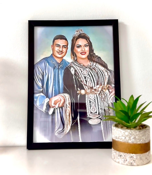 لوحة فنية بورتريه بالألوان - Tableau Portrait En Couleur