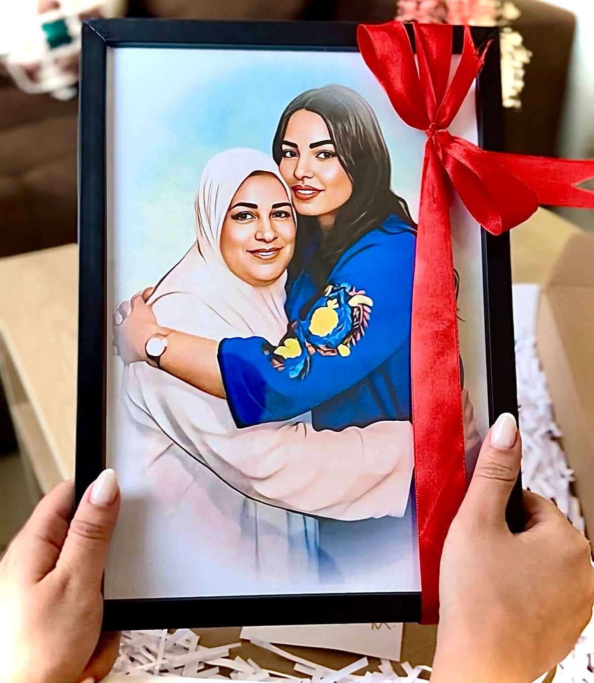 لوحة فنية بورتريه بالألوان